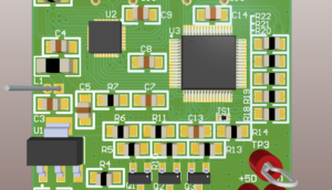 Vista 3D da PCB